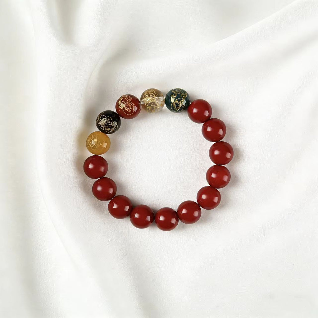 Cinnabar Five Way God of Wealth Bracelet